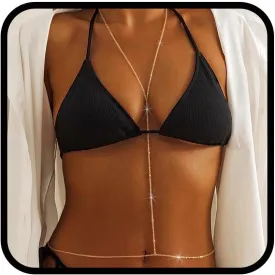 Gold Body Chains Boho Body Waist Belly Chain Bra Bikini Body Necklace Nightclub Body Jewelry for Women