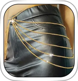Haloty Gold Belly Waist Chain Beach Layered Body Chains Sexy Waist Jewelry Nightclub Body Accessories for Women and Girls
