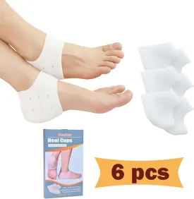 Heel Cups, Plantar Fasciitis Inserts, Heel Pads Cushion (3 Pairs, FSA or HSA Eligible) Great for Heel Pain, Heal Dry Cracked Heels, Achilles Tendinitis, for Men & Women. (Gel Heel Cups)