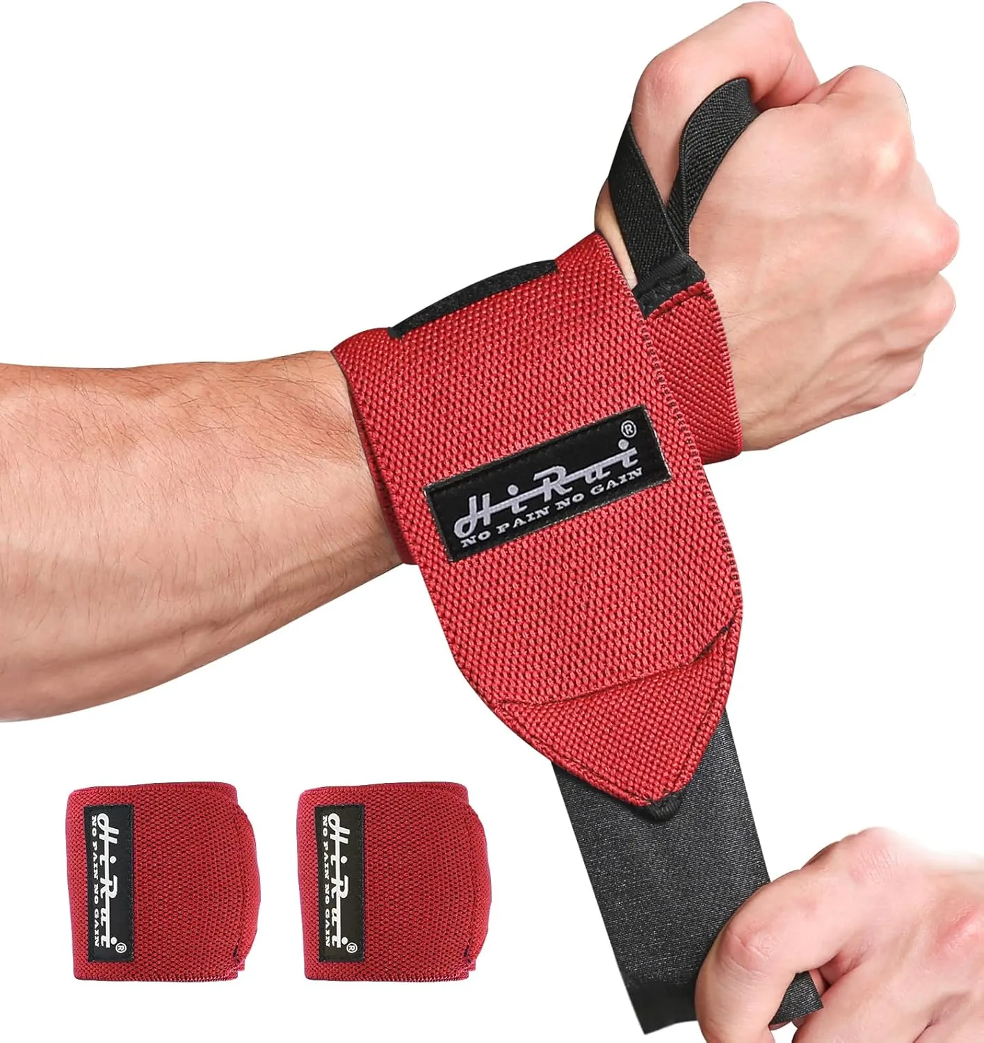 HiRui Elite 18" Weightlifting Wrist Wraps - Professional-Grade Ultimate Support & Comfort for Powerlifting Competition, CrossFit, Bodybuilding & Strength Training, Durable & Fully Adjustable