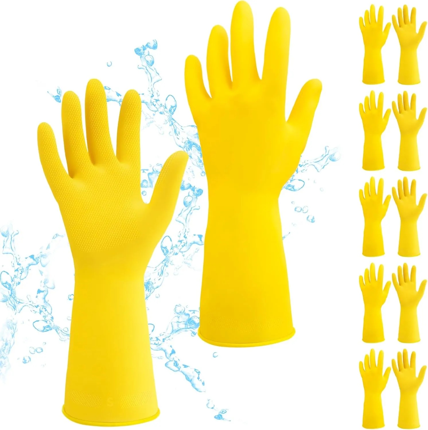 HOFASON 3 Pairs/6 Pairs Rubber Gloves Cleaning, Waterproof Kitchen Gloves for Hand Protection