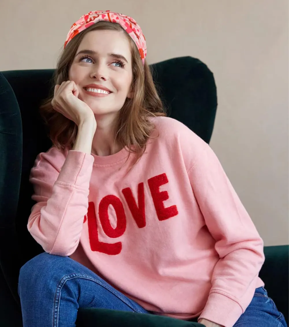 Huachi 4 Packs Valentine Headbands for Women Wide Knotted Valentine Heart Headbands Trendy Love Head Bands for Womens Hair Large Bandana Hairbands Valentines Gifts Hair Accessories