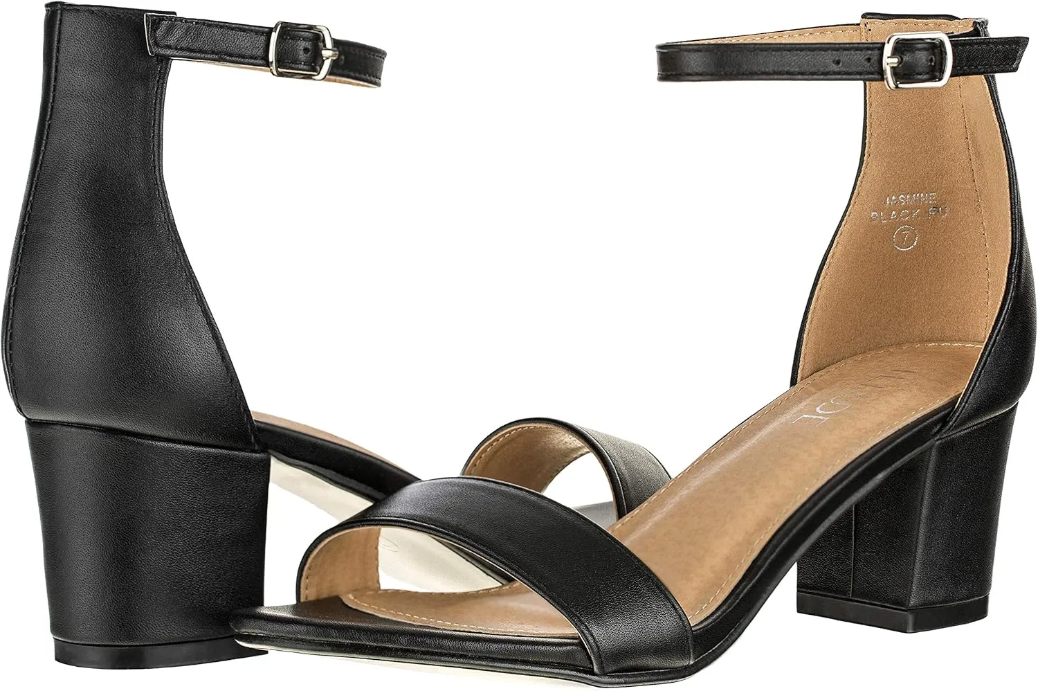 ILLUDE Womens Fashion Ankle Strap Kitten Heel Sandals - Adorable Cute Low Block Heel  Jasmine