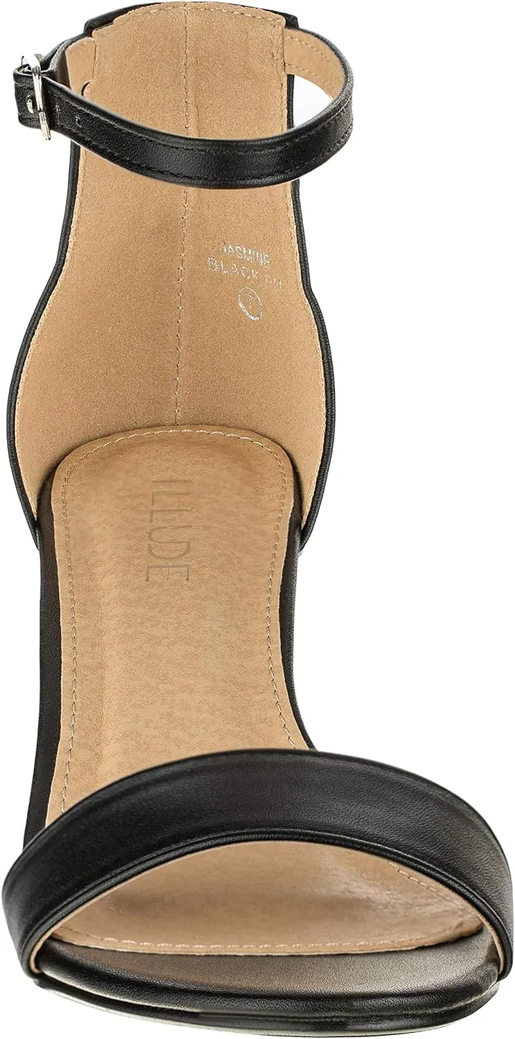 ILLUDE Womens Fashion Ankle Strap Kitten Heel Sandals - Adorable Cute Low Block Heel  Jasmine