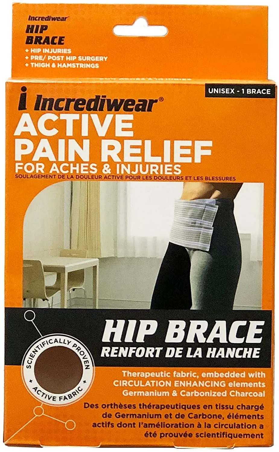 Incrediwear Hip Brace  Hip Brace for Women and Men, Supports Hip Pain Relief and Aids Hip Injury Recovery, Reduces Swelling, Designed for Support, Comfort, & Mobility (Right Leg, XX-Large)