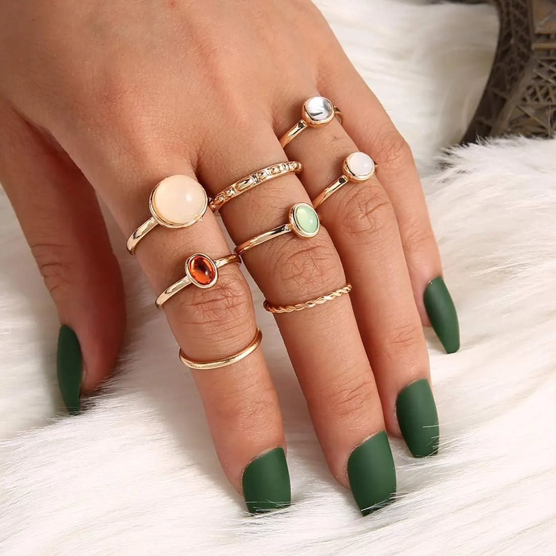 ItsStarred 7-19pcs Silver Star Moon Knuckle Ring Set for Women Vintage Stackable Midi Finger Rings Set