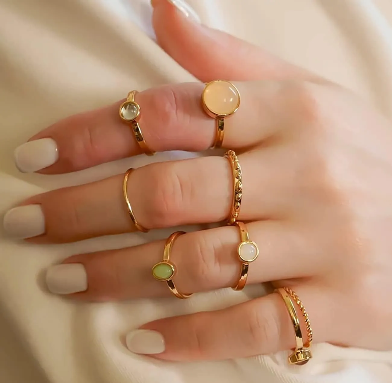 ItsStarred 7-19pcs Silver Star Moon Knuckle Ring Set for Women Vintage Stackable Midi Finger Rings Set