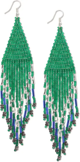 JeanBeau Seed Beads Tassel Earrings for Women Teen,Long Boho Handmade Colorful Beaded Dangle Drop Fringe Dangling Bohemian Accessories Summer Prom Party Jewelry Gift