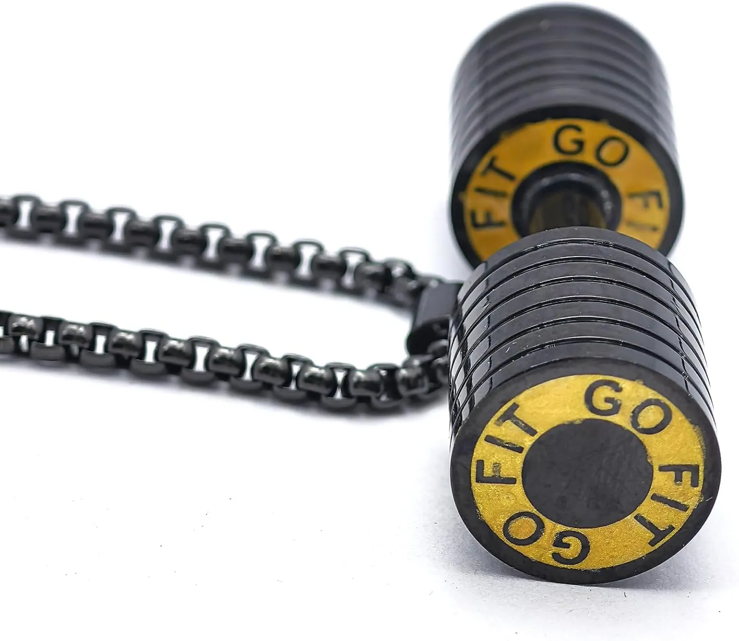 Jewelry Mens Women's Stainless Steel Fitness Gym Dumbbell Barbell Chain Pendant Necklace