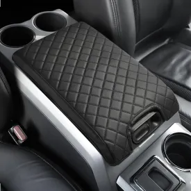 JOYTUTUS Center Console Cover Compatible with 2009-2014 Ford F150, Leather Armrest Cover Center Console Cushion Arm Rest Cover