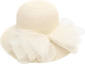 Kentucky Organza Wide Brim Sun Hat Summer Derby Hats for Tea Party Wide Brim Bowler Cap