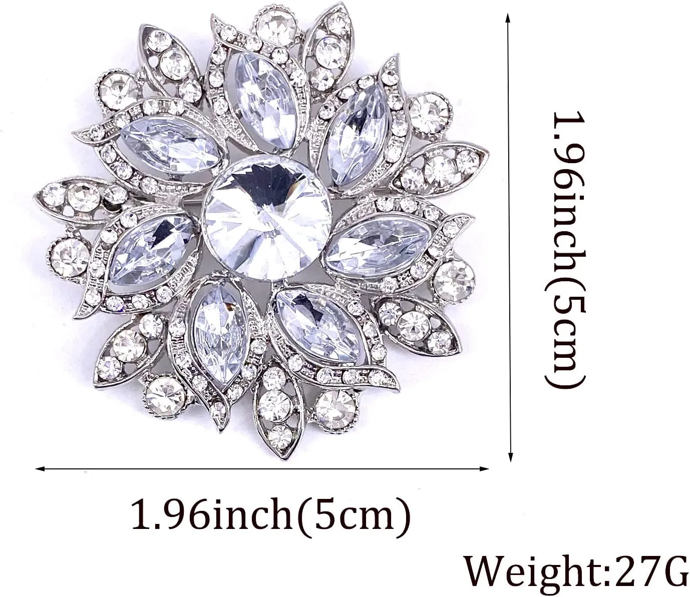 LAXPICOL Vintage Women's Austrian Crystal Elegant Flower Brooch Wedding Broach Pin