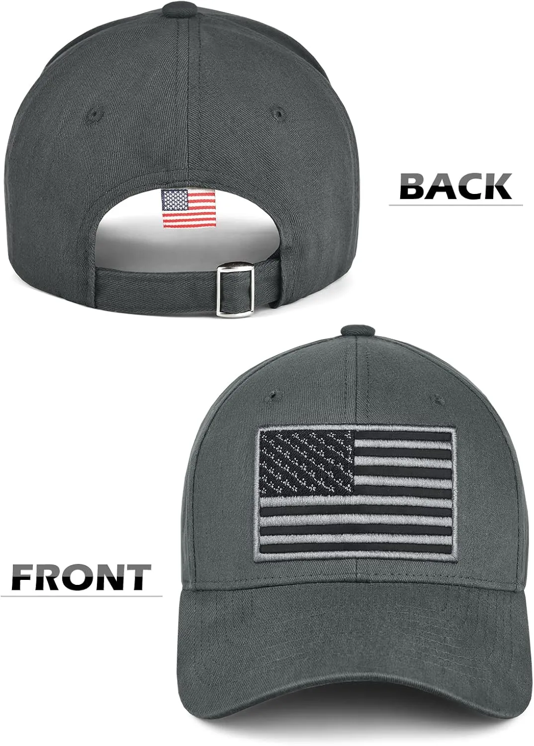 LCZTN 2 Pack American Flag Baseball Cap for Men Women,Low Profile USA Plain Dad Hat