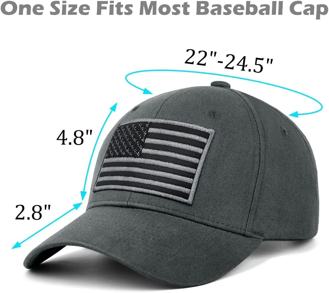 LCZTN 2 Pack American Flag Baseball Cap for Men Women,Low Profile USA Plain Dad Hat