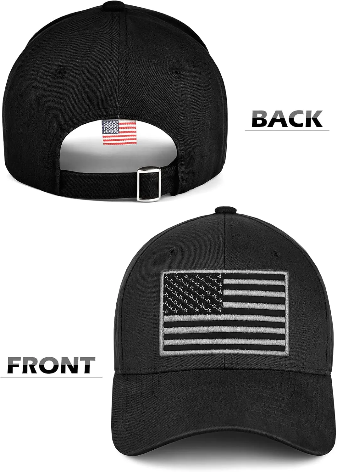 LCZTN 2 Pack American Flag Baseball Cap for Men Women,Low Profile USA Plain Dad Hat