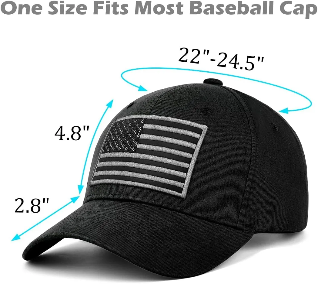 LCZTN 2 Pack American Flag Baseball Cap for Men Women,Low Profile USA Plain Dad Hat