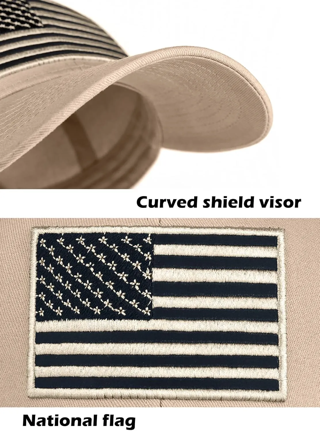 LCZTN 2 Pack American Flag Baseball Cap for Men Women,Low Profile USA Plain Dad Hat