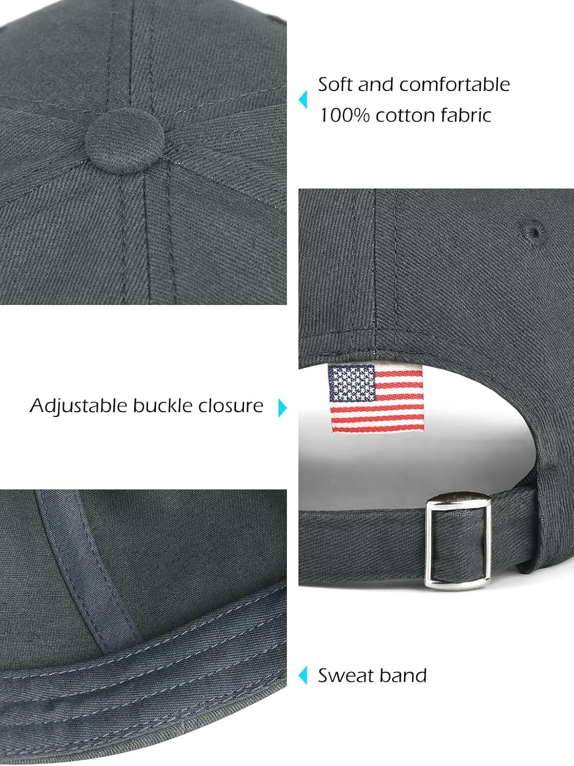 LCZTN 2 Pack American Flag Baseball Cap for Men Women,Low Profile USA Plain Dad Hat