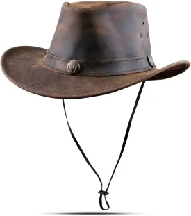 Leather Cowboy hat Shapeable into Outback hat, Australian Hats for Men & Women