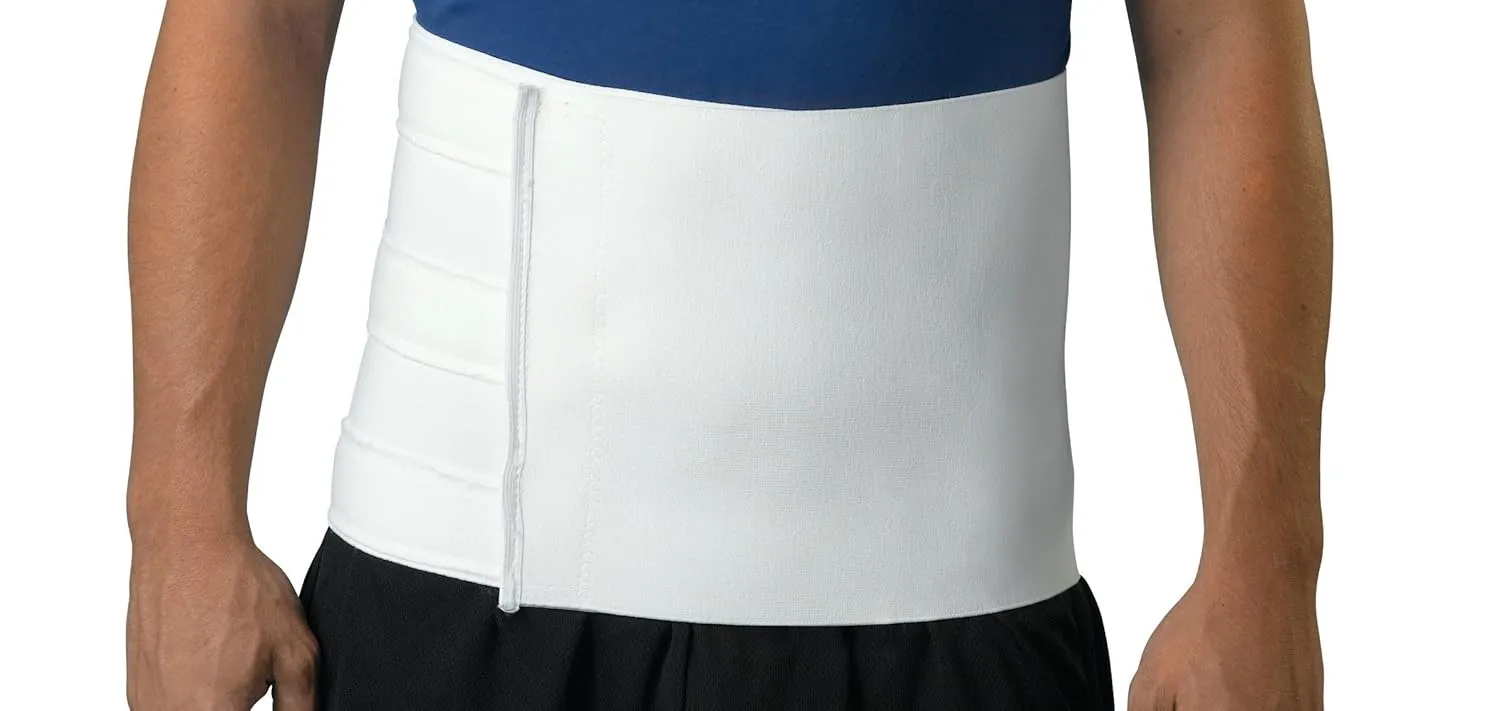 Medline Universal Abdominal Binders, Premium 3-Panel Elastic, 9-Inch High, 27-48 Inch Hip Circumference, Comfort Lined, Hook-and-Loop Closure, 1 Each