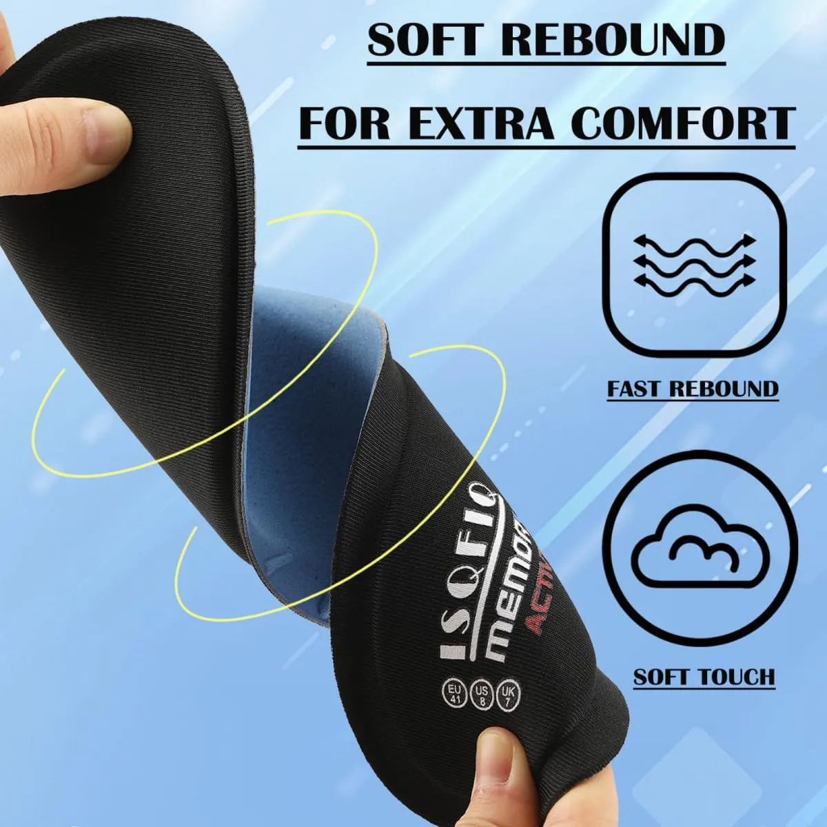 Memory Foam Insoles for Men, Replacement Shoe Inserts for Work Boot, Sneakers, Running Shoes, Cushion Shock Absorbing for Foot Pain Relief, Comfort Inner Soles Black US 10M