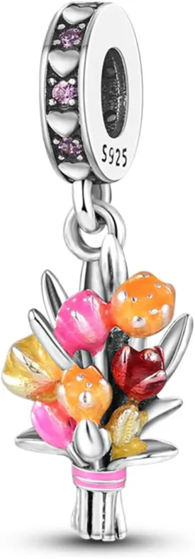 MULA 925 Sterling Silver Charms for Bracelets and Necklaces Family Letters Dangle Pendants Airplane Travel Beads Family Tree Jewelry Charms for Women