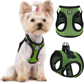 No Pull Small Dog Harness for Under 22 lbs Dogs, Step in Air Mesh Puppy Reflective Lightweight Dogs Cats Vest (Green