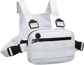 Outdoor Chest Bag For Men, EDC Chest Pack With Built-In Phone Holder, Lightweight Chest Rig Pouch