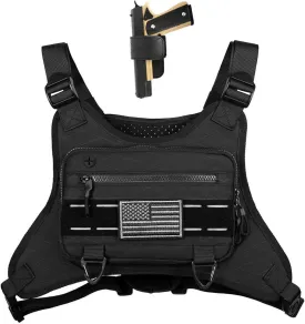 Outdoor Sports Chest Bag for Men and Women, Tactical Vest For Running, Hiking, Cycling, EDC Travel Chest Pack Rig, Water Resistant Lightweight Front Running Vest Bag With Extra Storage