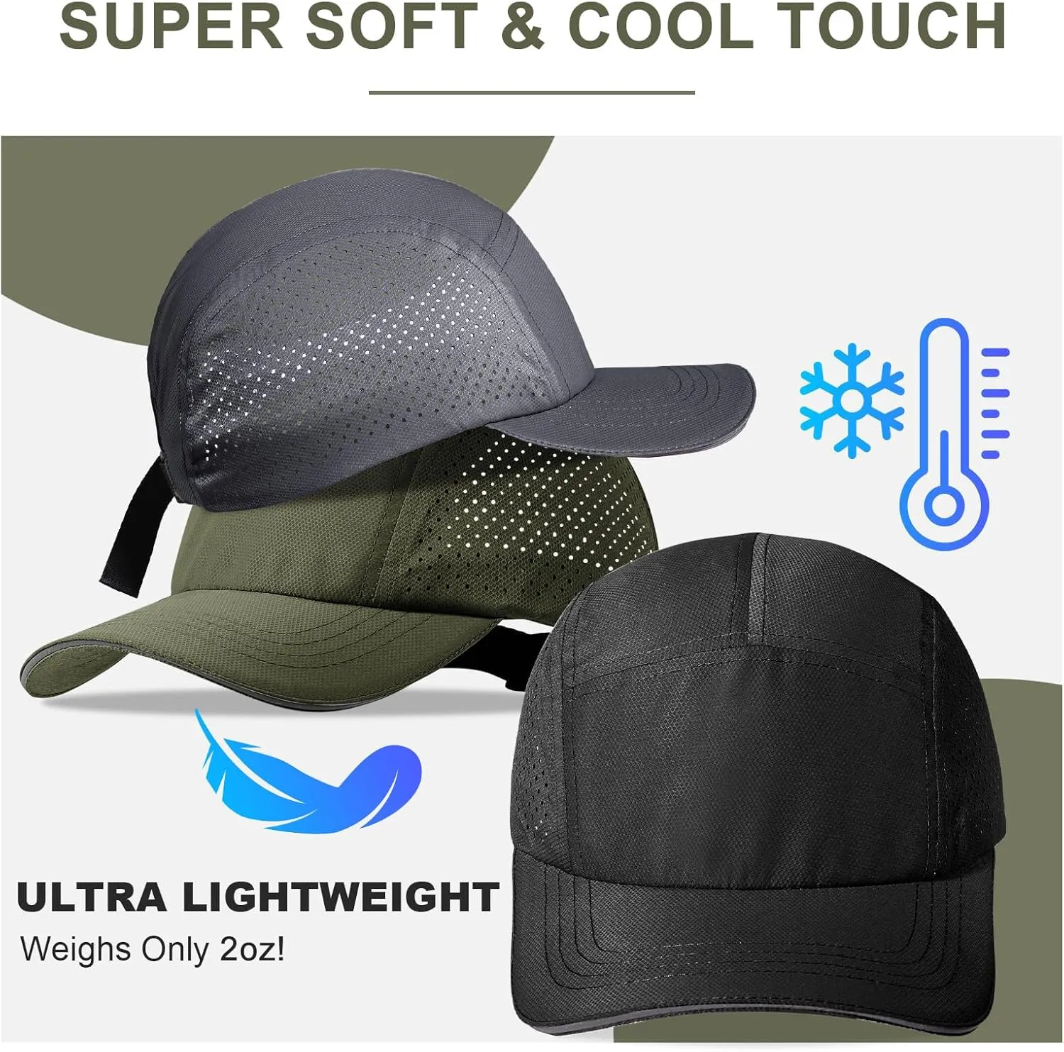 Oversize XXL Mens Quick Dry Baseball Cap Cooling Breathable Mesh Sports Cap Lightweight Snapback Hat for Big Head