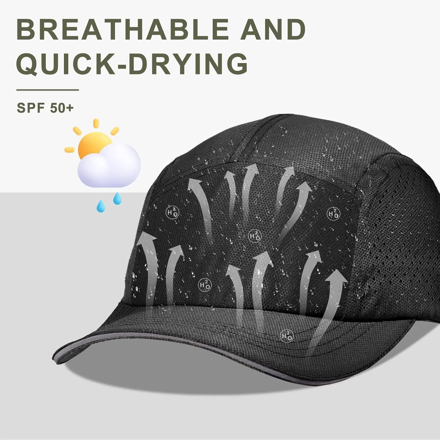 Oversize XXL Mens Quick Dry Baseball Cap Cooling Breathable Mesh Sports Cap Lightweight Snapback Hat for Big Head
