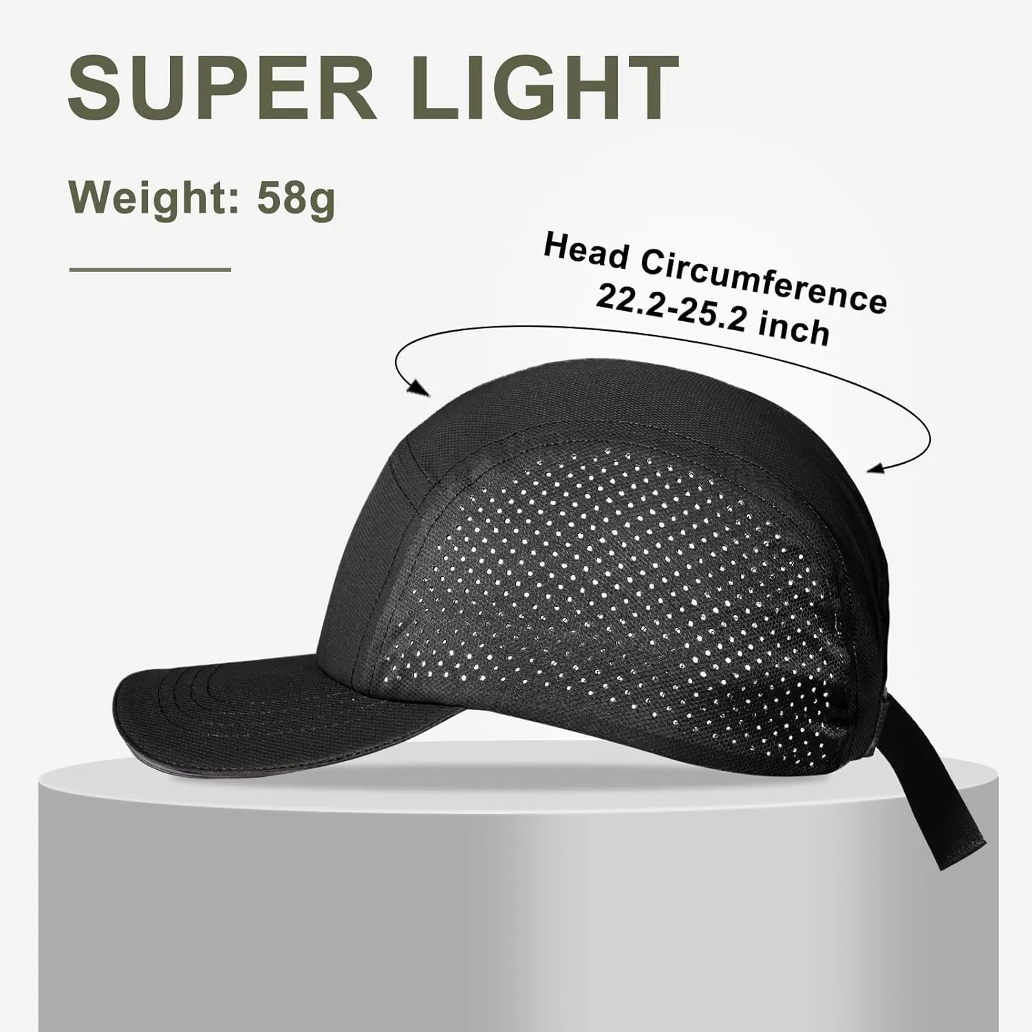 Oversize XXL Mens Quick Dry Baseball Cap Cooling Breathable Mesh Sports Cap Lightweight Snapback Hat for Big Head