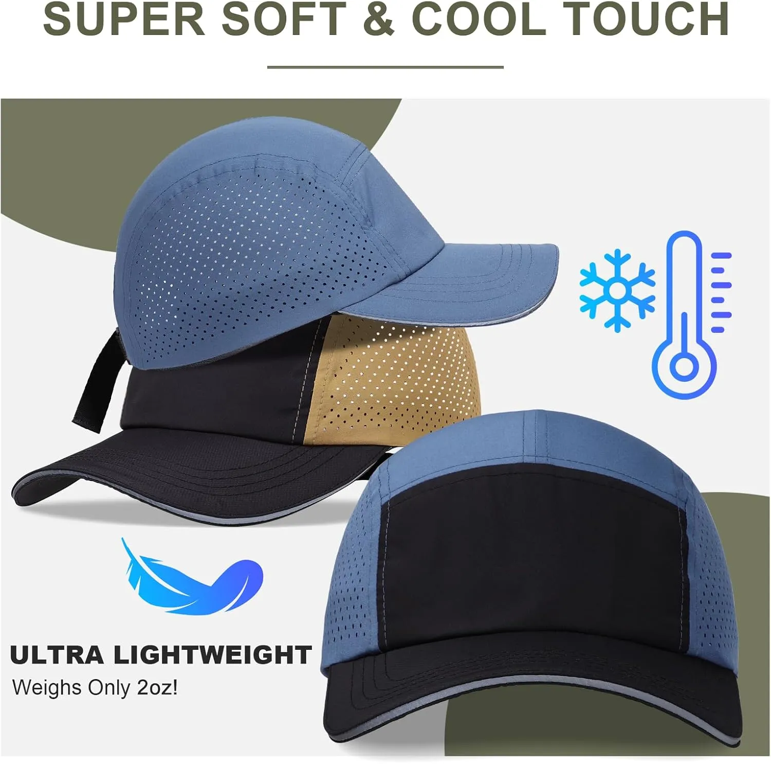 Oversize XXL Mens Quick Dry Baseball Cap Cooling Breathable Mesh Sports Cap Lightweight Snapback Hat for Big Head