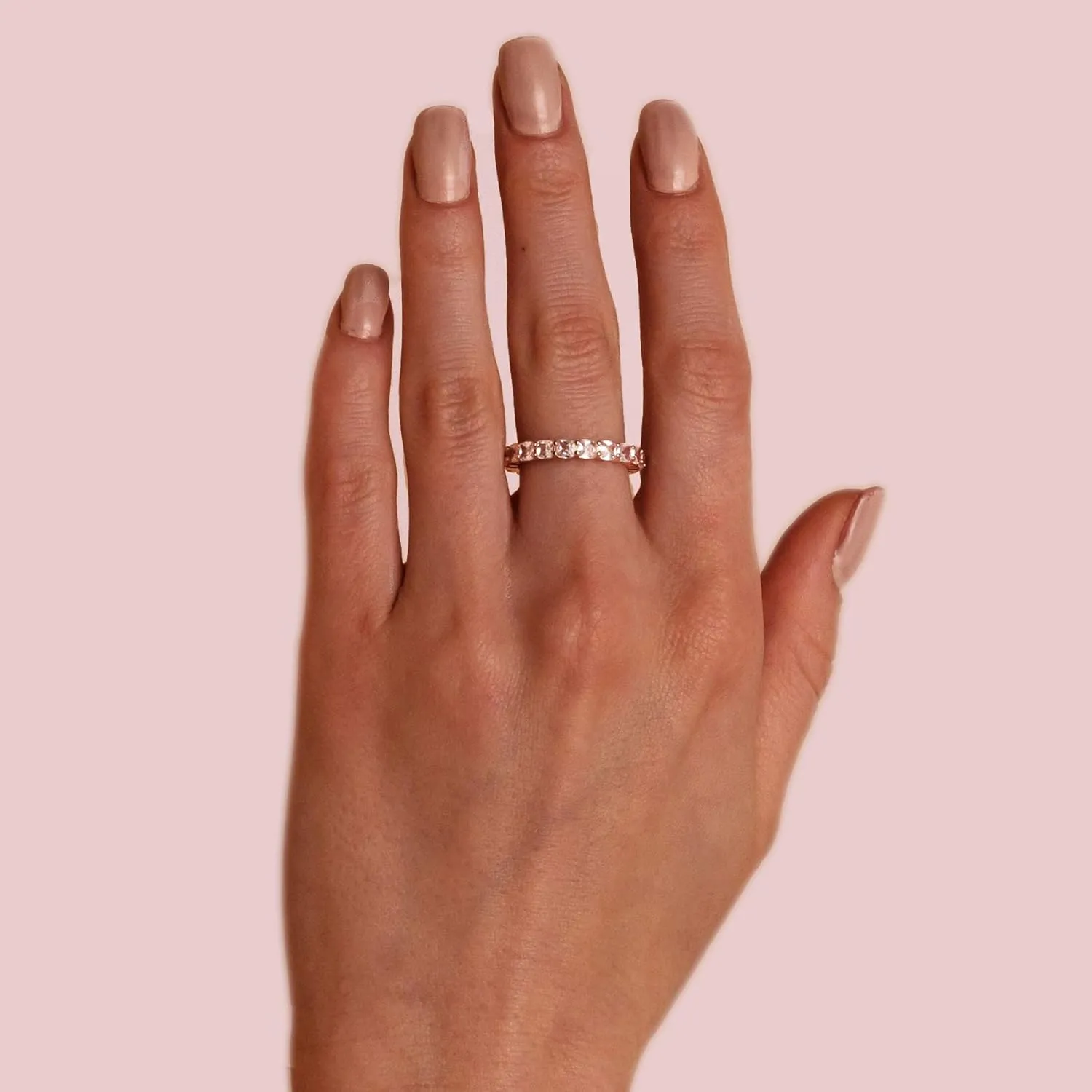 PAVOI 14K Gold Plated Rings with Cubic Zirconia Love - 4mm Stackable for Women - Gold Rings