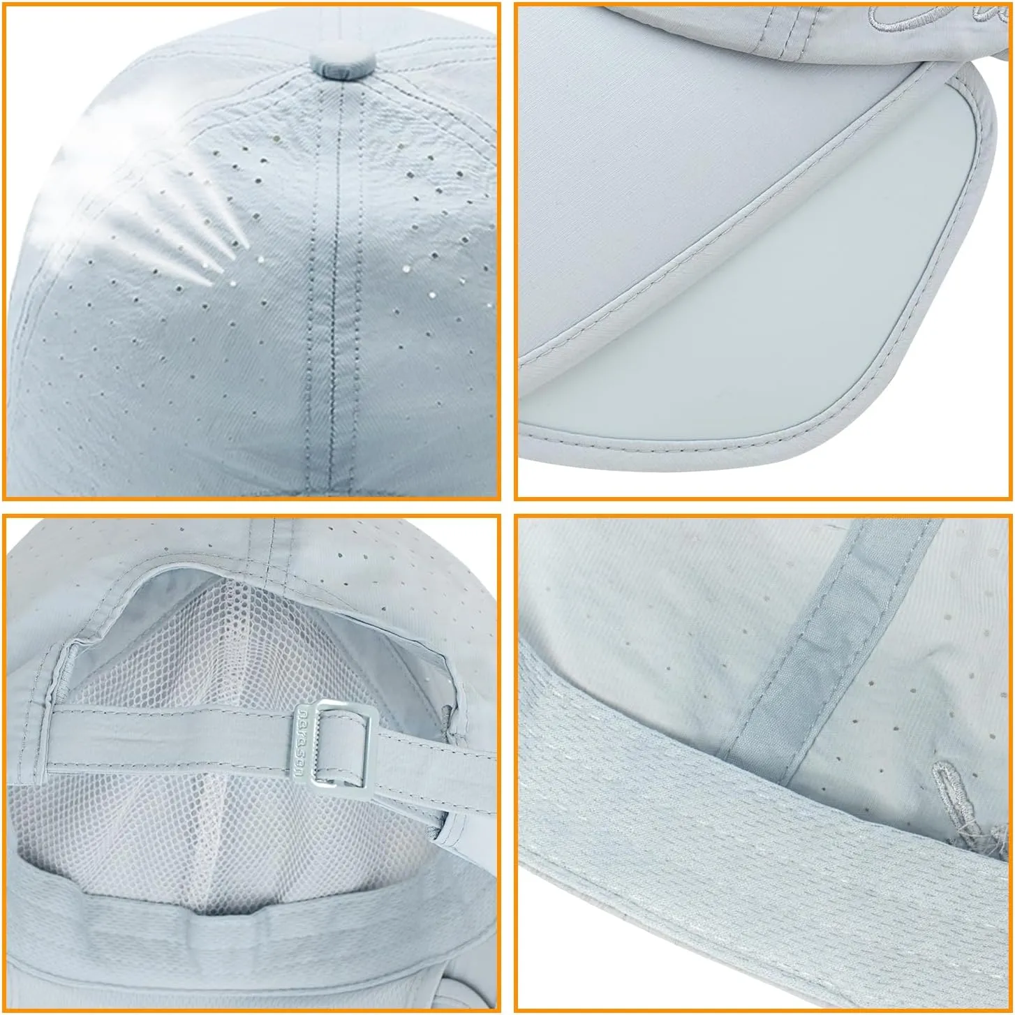 Peicees Wide Brim Baseball Cap for Women Mens Sun Hat with Retractable Brim UV Sun Protection for Golf Tennis Sports Hiking