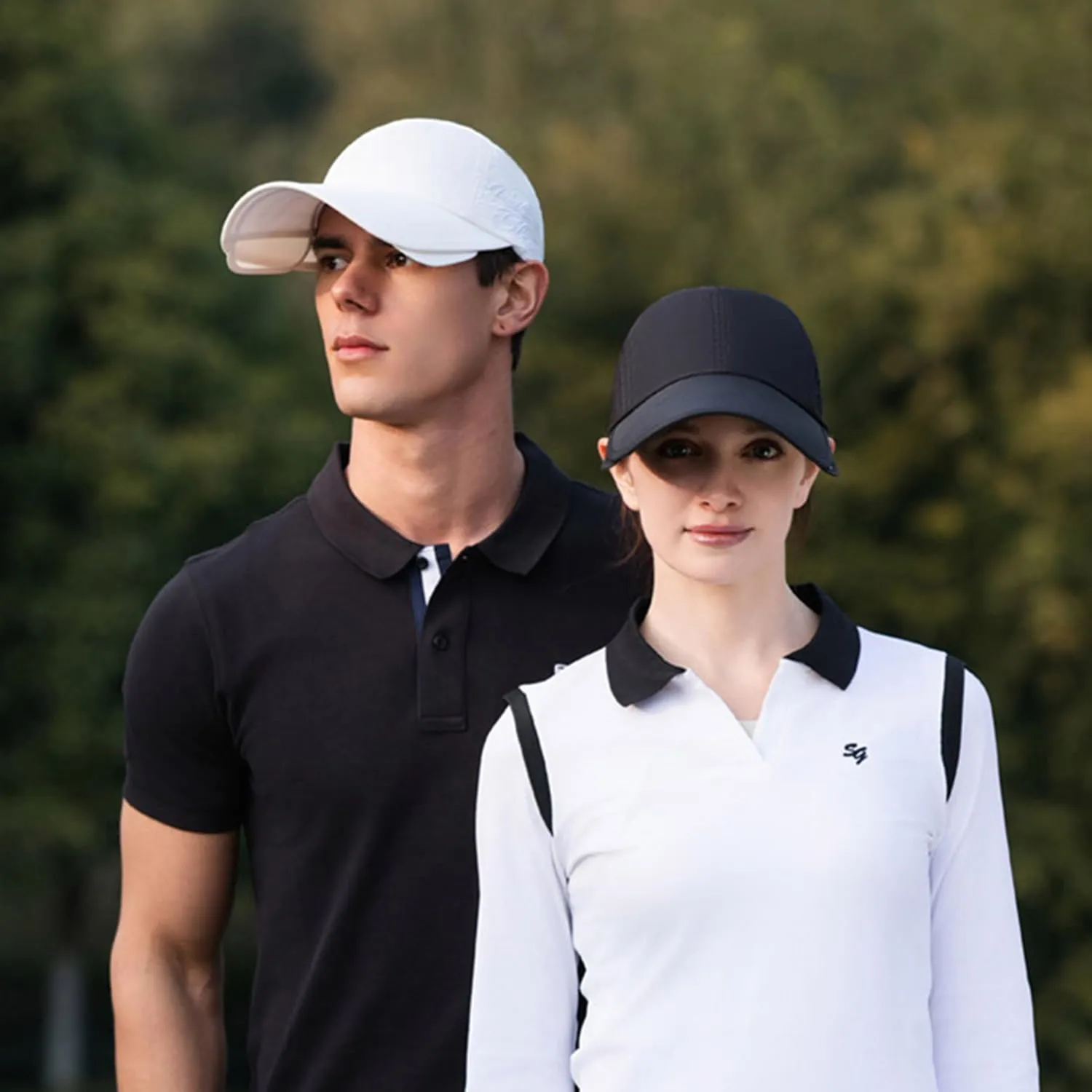 Peicees Wide Brim Baseball Cap for Women Mens Sun Hat with Retractable Brim UV Sun Protection for Golf Tennis Sports Hiking
