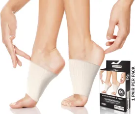 Physix Gear Arch Support Bands for Foot discomfort comfort - Arch comfort Compression Bands, Arch Support Band for Plantar Fasciitis, Arch Compression Support, Arch Sleeves, Foot Arch, Beige, S