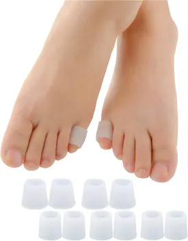 Povihome Gel Toe Protector, Toe Sleeves for Blister, Sore Corns, Prevent Friction from Shoes (3 Pairs Thin   2 Pairs Thick)