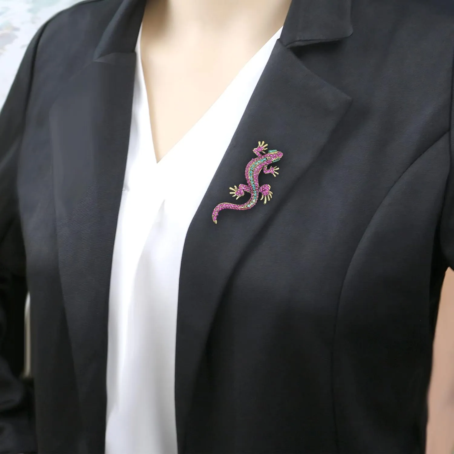 Pretty Animal Brooches Rose Gold and Platinum Plated Full Shining Crystal Brooch Pink Cat's Eye Brooch Pins