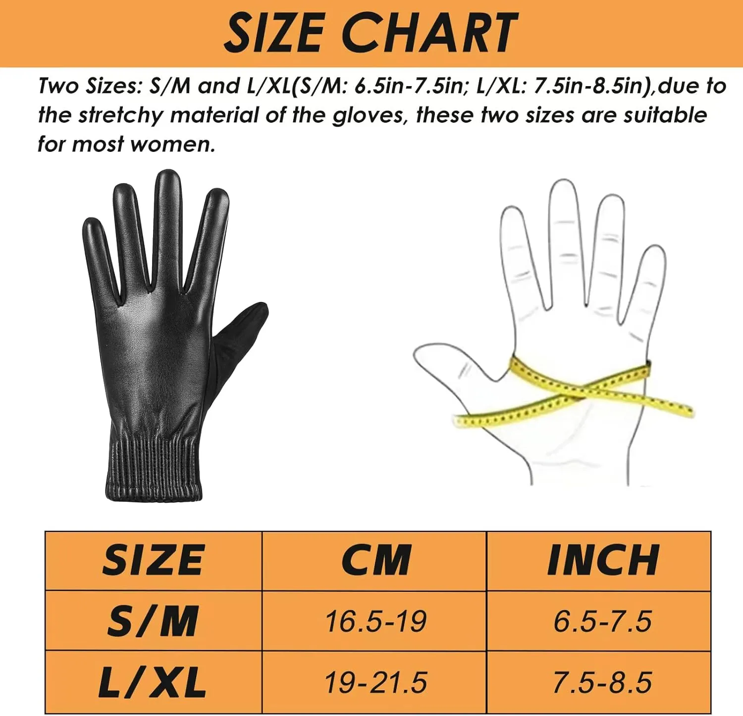 QOF Winter Fashion Leather Gloves for Women,Finger Touchscreen Wool Lined Windproof Warm Suede Driving Gloves