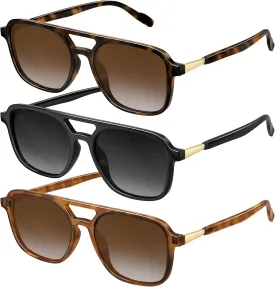 Retro Aviator Sunglasses for Women Men:Polarized Trendy Vintage 70s Rectangle Mens Womens Shades Sun Glasses