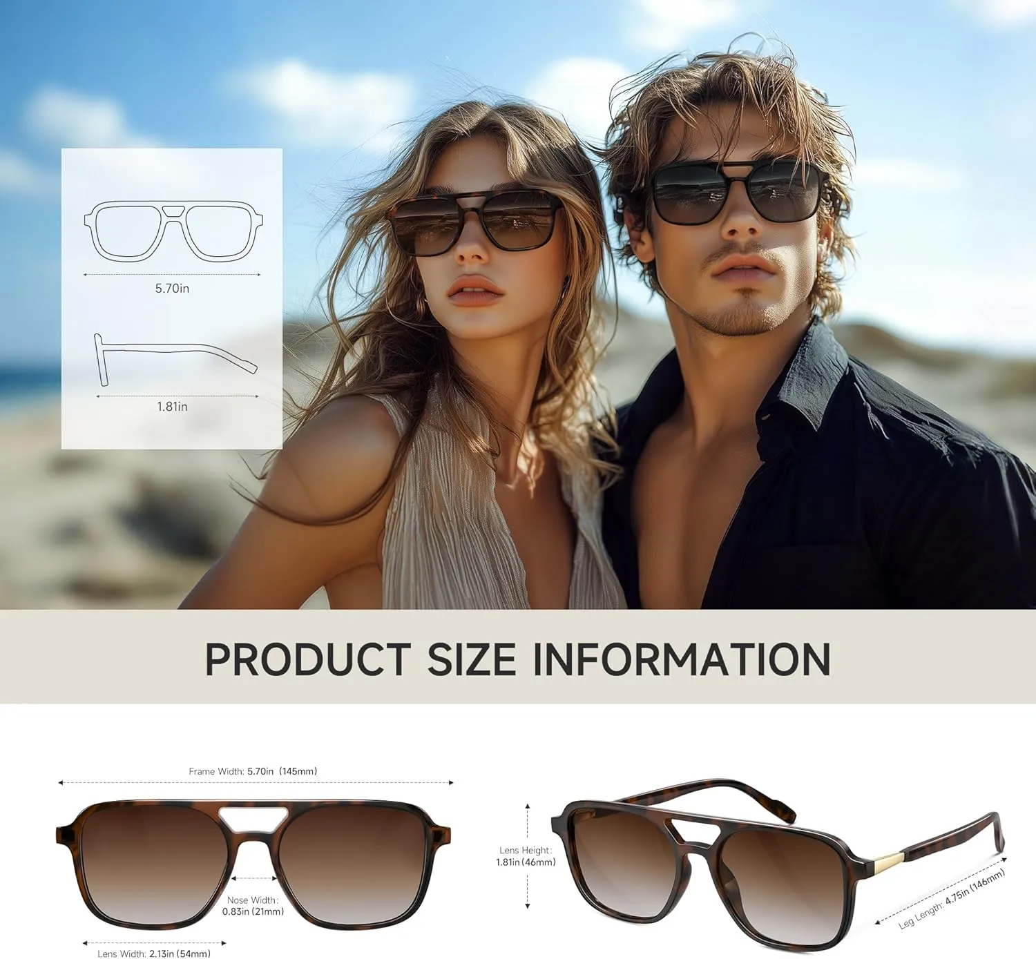 Retro Aviator Sunglasses for Women Men:Polarized Trendy Vintage 70s Rectangle Mens Womens Shades Sun Glasses