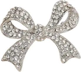 Rhinestone Bow Brooch Pins,Vintage Crystal Ribbon Bow Pearl Lapel Pins Elegant Clothes Hat Bag Brooch Accessories for Women Girls
