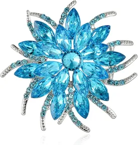 Rhinestone Flower brooch Pin Large Crystal Flower brooch Lapel Pins Wedding Party Birthday Dance Banquet Dress Suit Ceremony Clothes Hat Bag Accessories Jewelry for Women