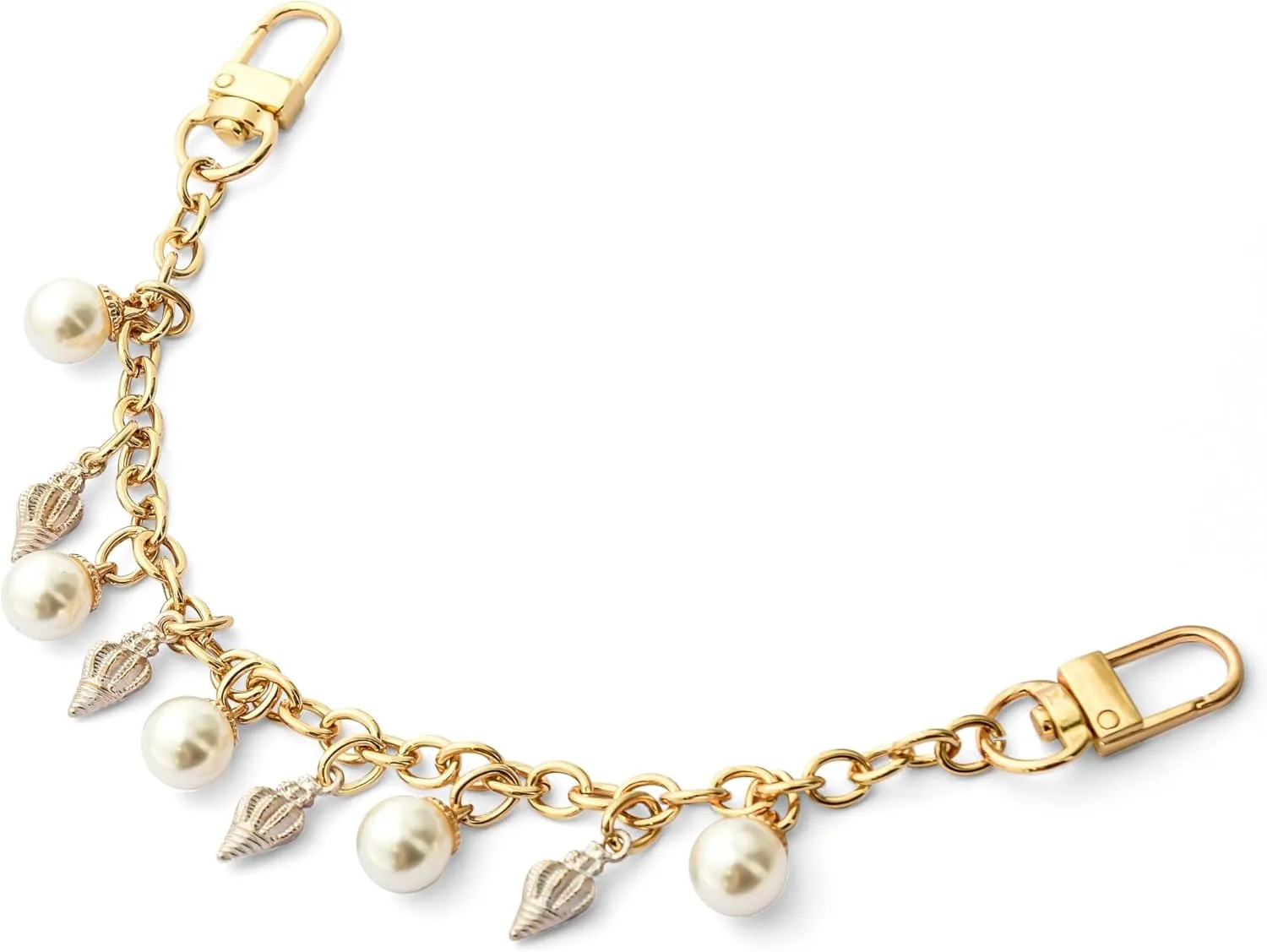 RISOMI Bag or Pocket Chain,Decorative Purse Handbag Chains Replacement Extension Chain Tote Shoulder Bags Belt Chain, Cute Trouser Chains for Waist Body Accessories for Girls and Women(White Conch)