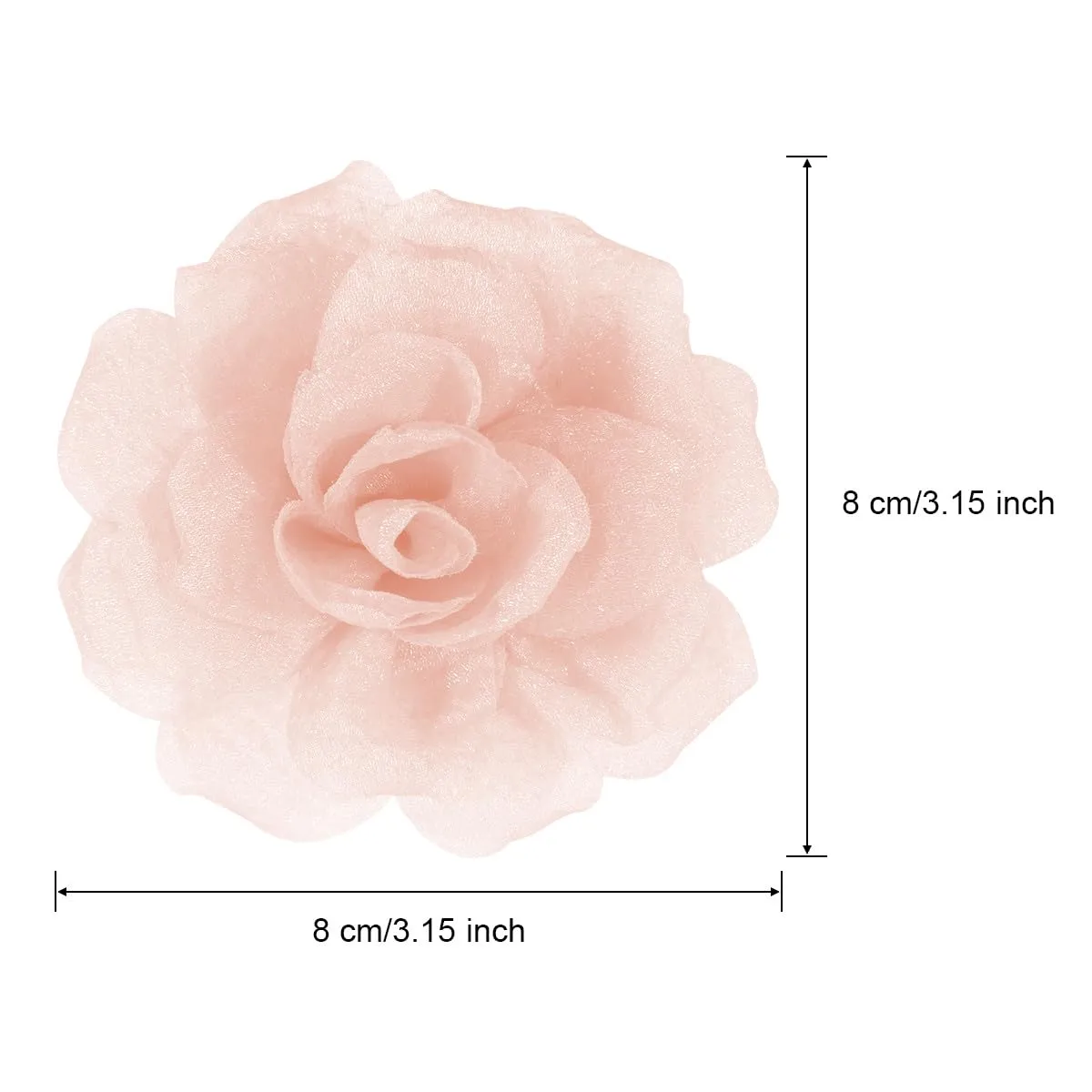 Rose Flower Brooches and Pins for Hair | Beige Brooches for Women with Hair Clip | Hair Clips & Flower Clips for Hair | Lapel Hair Clips for Women | 3.1 Inches, Beige