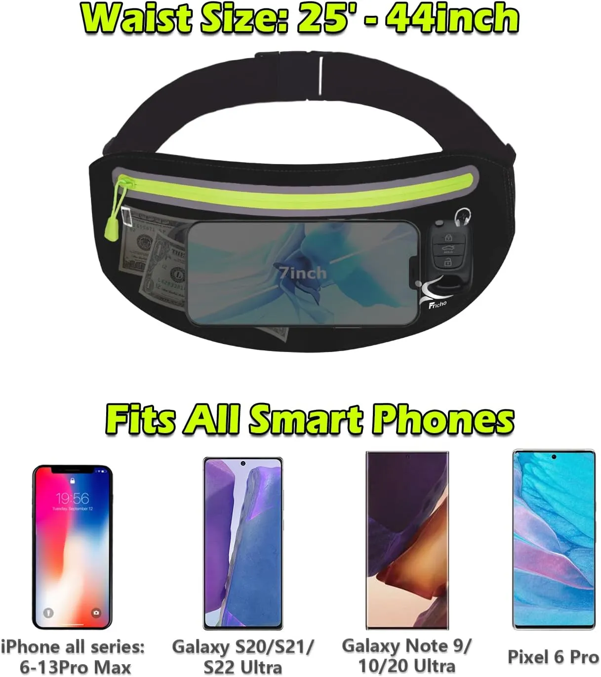 Running Belt Phone Holder, Mothers Day Gifts for Mom Wife Her Teens, Money Belt bag, Flat Fanny Packs for Women Men, Workout Gear Accessories, Waist pouch for Runners, Walking, Travel, Gym, Exercise