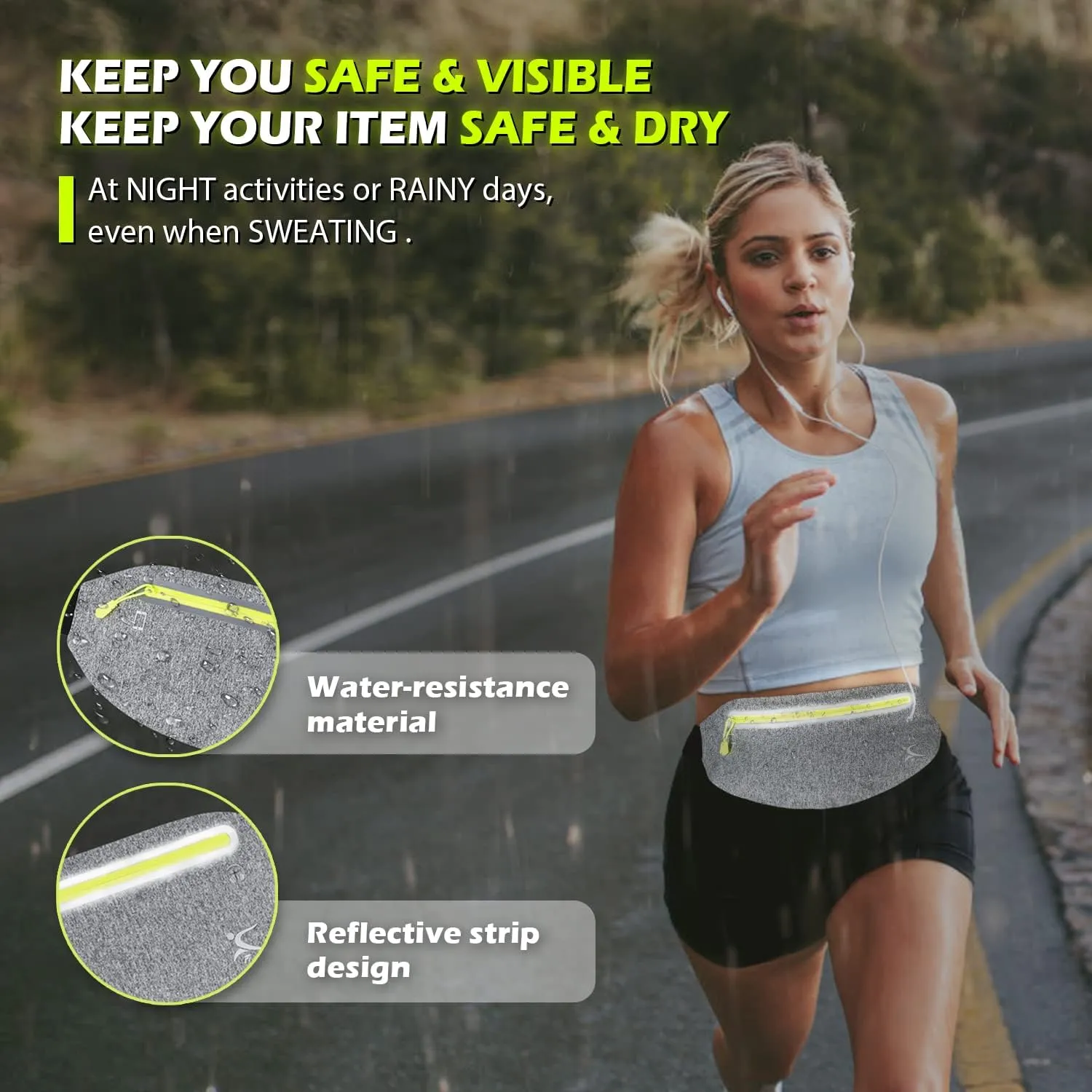Running Belt Phone Holder, Mothers Day Gifts for Mom Wife Her Teens, Money Belt bag, Flat Fanny Packs for Women Men, Workout Gear Accessories, Waist pouch for Runners, Walking, Travel, Gym, Exercise