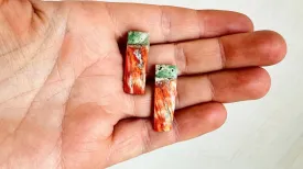 Santo Domingo Pueblo Shell and Turquoise Earrings. Native American. 2007