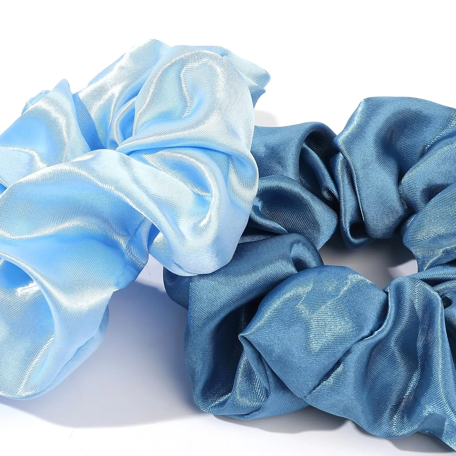 Satin Hair Scrunchies: Cute, Big Pony Tail Holders for Thick, Curly Hair - No Crease, No Damage Hair Ties for Girls and Women